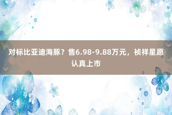 对标比亚迪海豚？售6.98-9.88万元，祯祥星愿认真上市