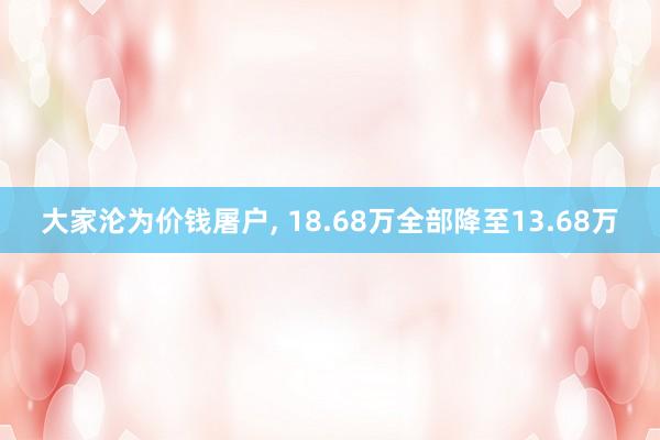 大家沦为价钱屠户, 18.68万全部降至13.68万