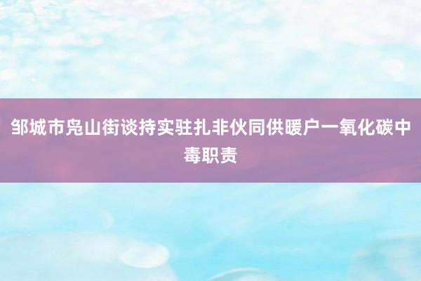 邹城市凫山街谈持实驻扎非伙同供暖户一氧化碳中毒职责